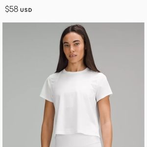 LULULEMON CLASSIC FIT COTTON BLEND tee white size 8